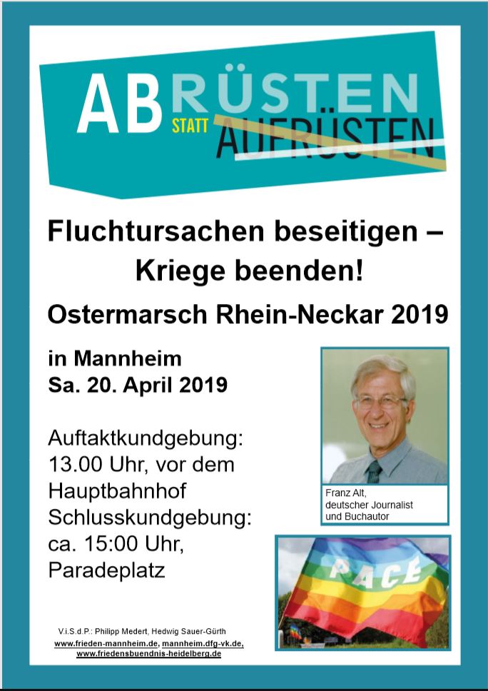Plakat Ostermarsch Rhein-Neckar 2019